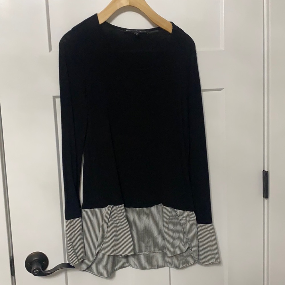 BW bell Sleeve Poplin Shirt Long Sleeve WHBM XS